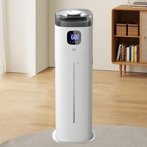 White ultrasonic humidifier with built-in humidistat