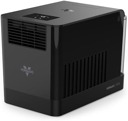 Top fill evaporative humidifier for whole rooms