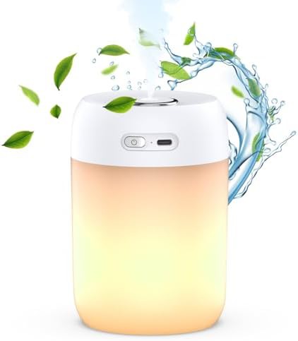 SZO white plant humidifier with night light