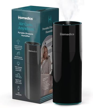 Gloss Black Quiet Ultrasonic Portable Humidifier